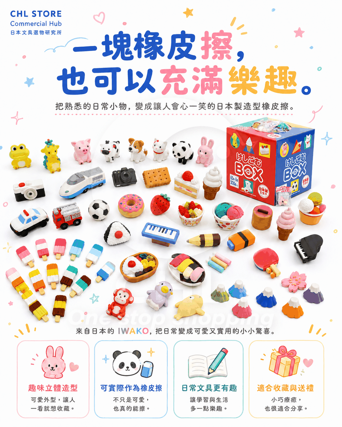 一塊橡皮擦，也可以充滿樂趣｜IWAKO 日本製造型橡皮擦