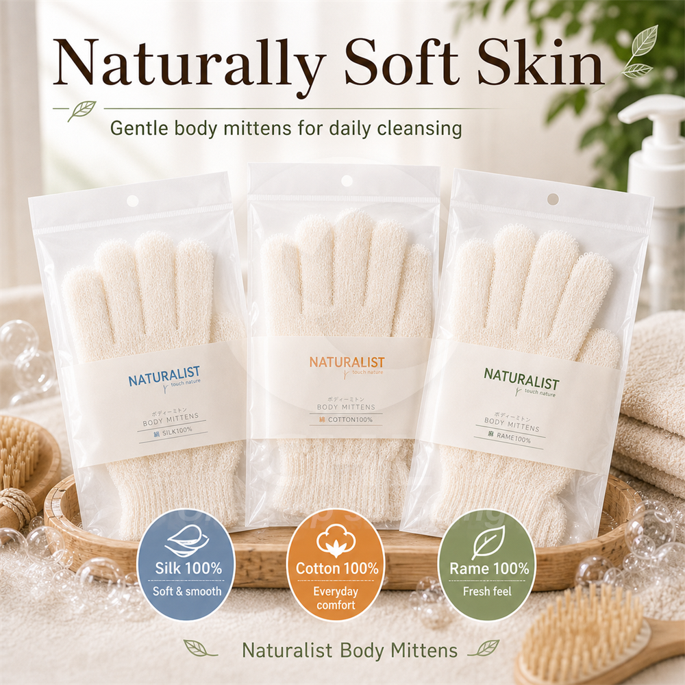 Naturalist Eco-Friendly Exfoliating Bath Gloves - Gentle Skin Revitalizer