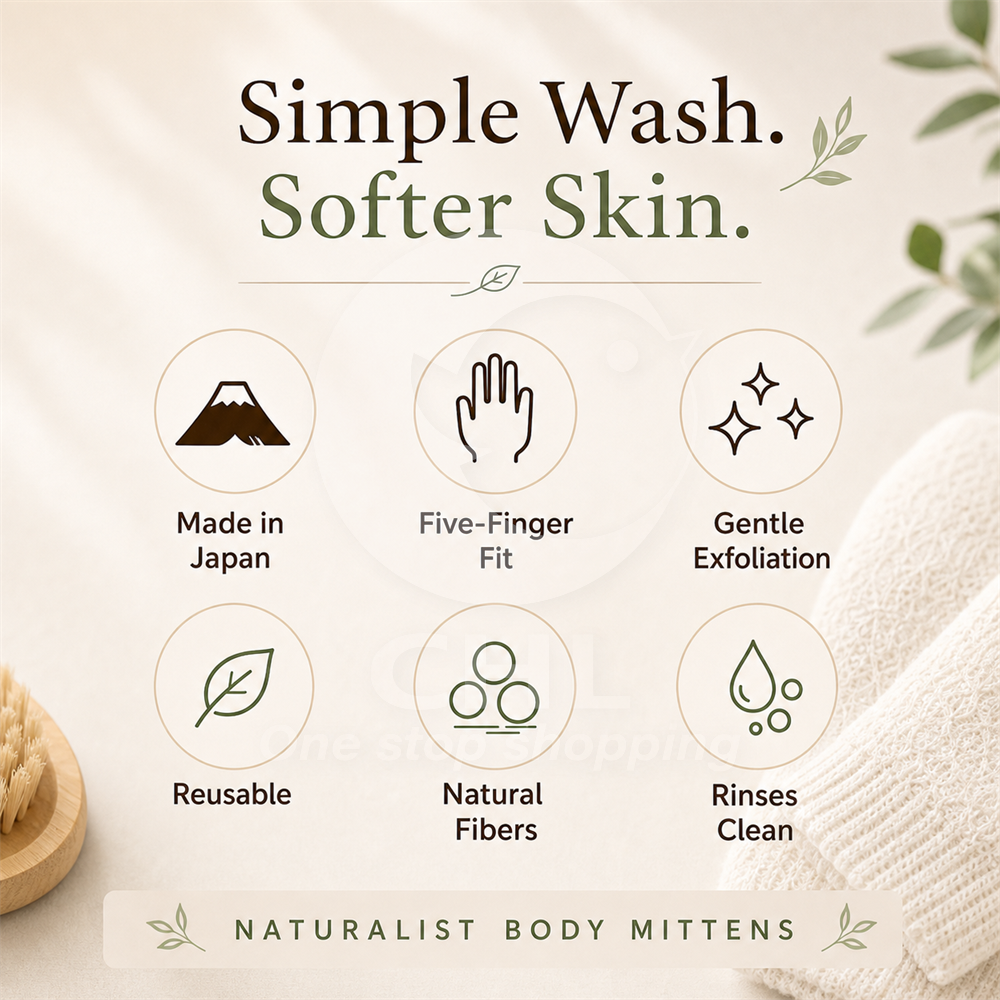 Naturalist Eco-Friendly Exfoliating Bath Gloves - Gentle Skin Revitalizer