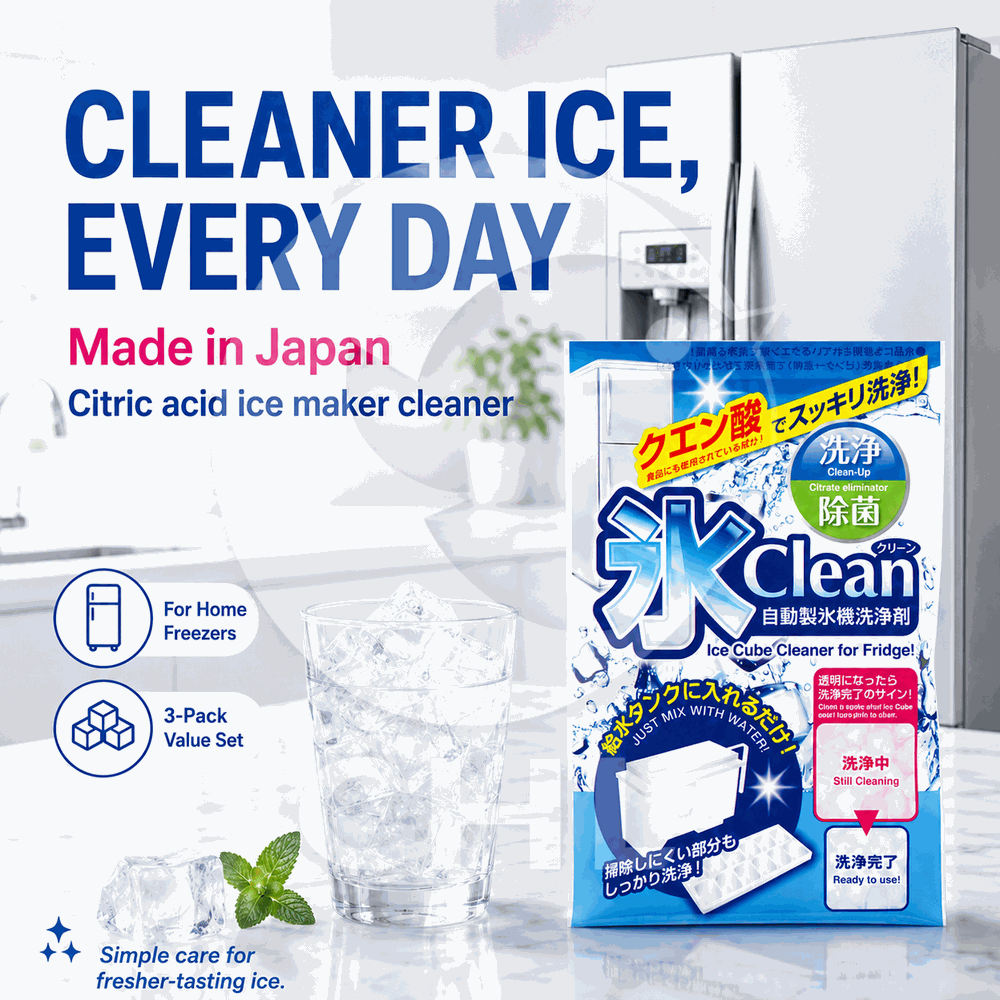 Ice Clean Automatic Ice Maker Cleaner 3 Times Made in Japan Citric Acid Cleaning Disinfectant Cleaner Cleaning Care Cleaning Supplies