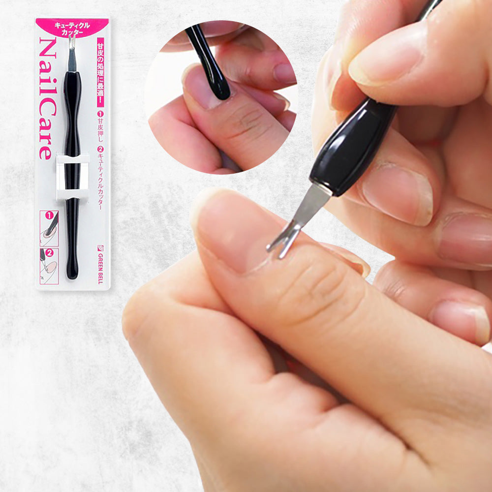 Green Bell Nail Skin V-shaped Remover Stick Cuticle Cutting Knife PSG-003 Craftsman’s Skill Stainless Steel Material Beautiful Fingers