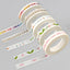 Washi tape, notebook accessories, card decoration, art stickers, rainbow grid, hand-painted circles, pink scissors