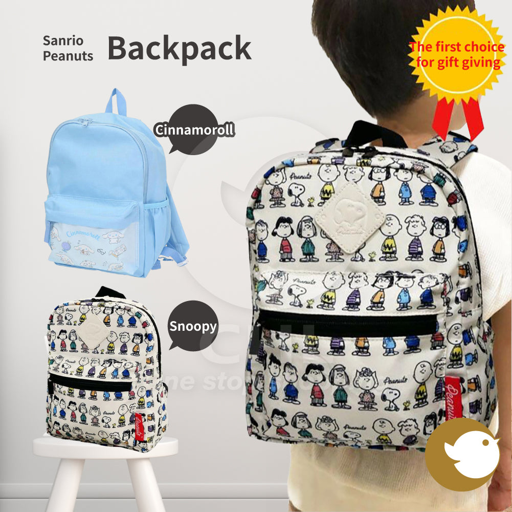 Sanrio Cinnamoroll & Snoopy Kids Backpack: Cute, Comfy, Durable