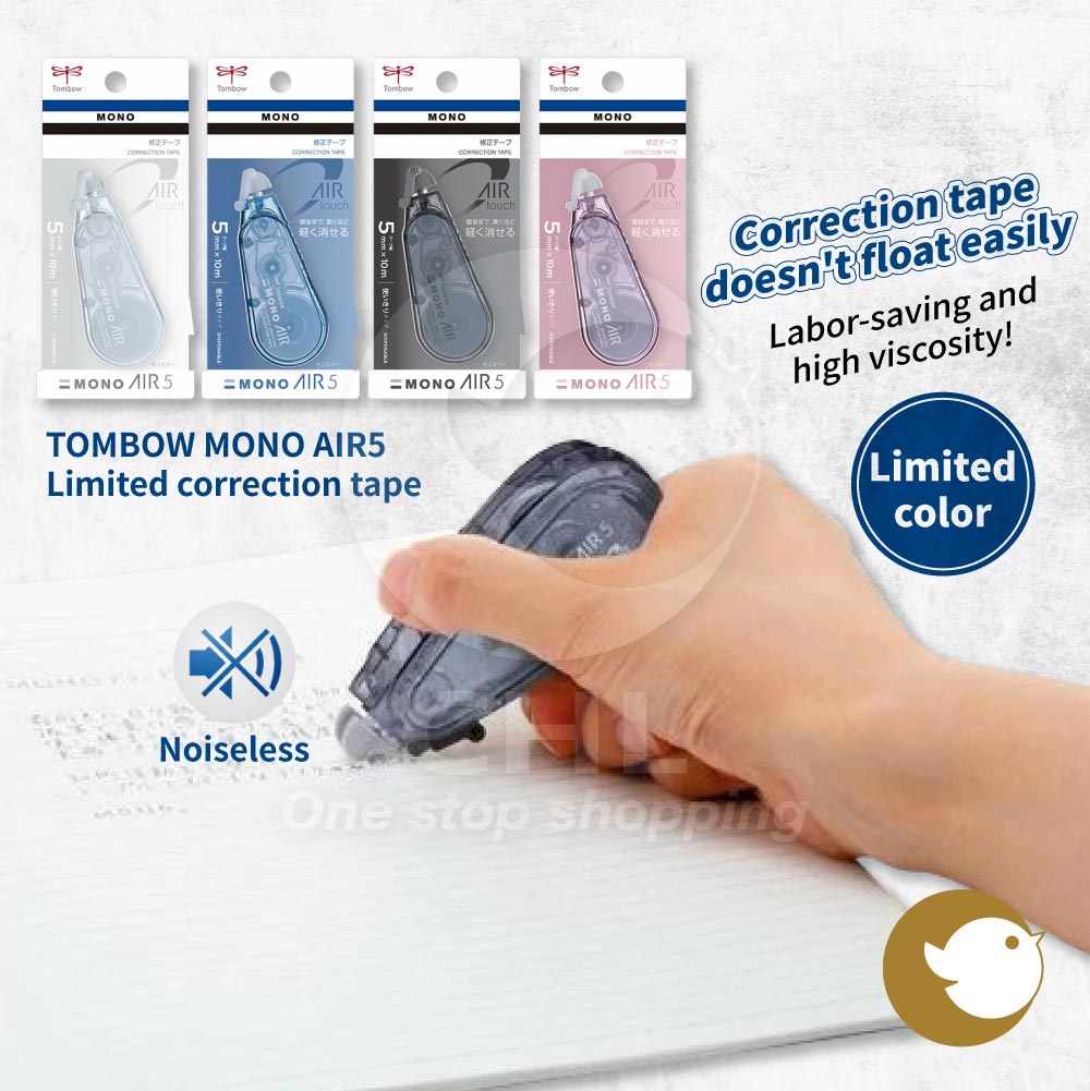 Tombow CAX5C Mono Air Ultrafortless Limited Edition Limited Colours Korekcja Zastąpienie Korekta rdzenia Schownica Mała cicha wysoka lepkość