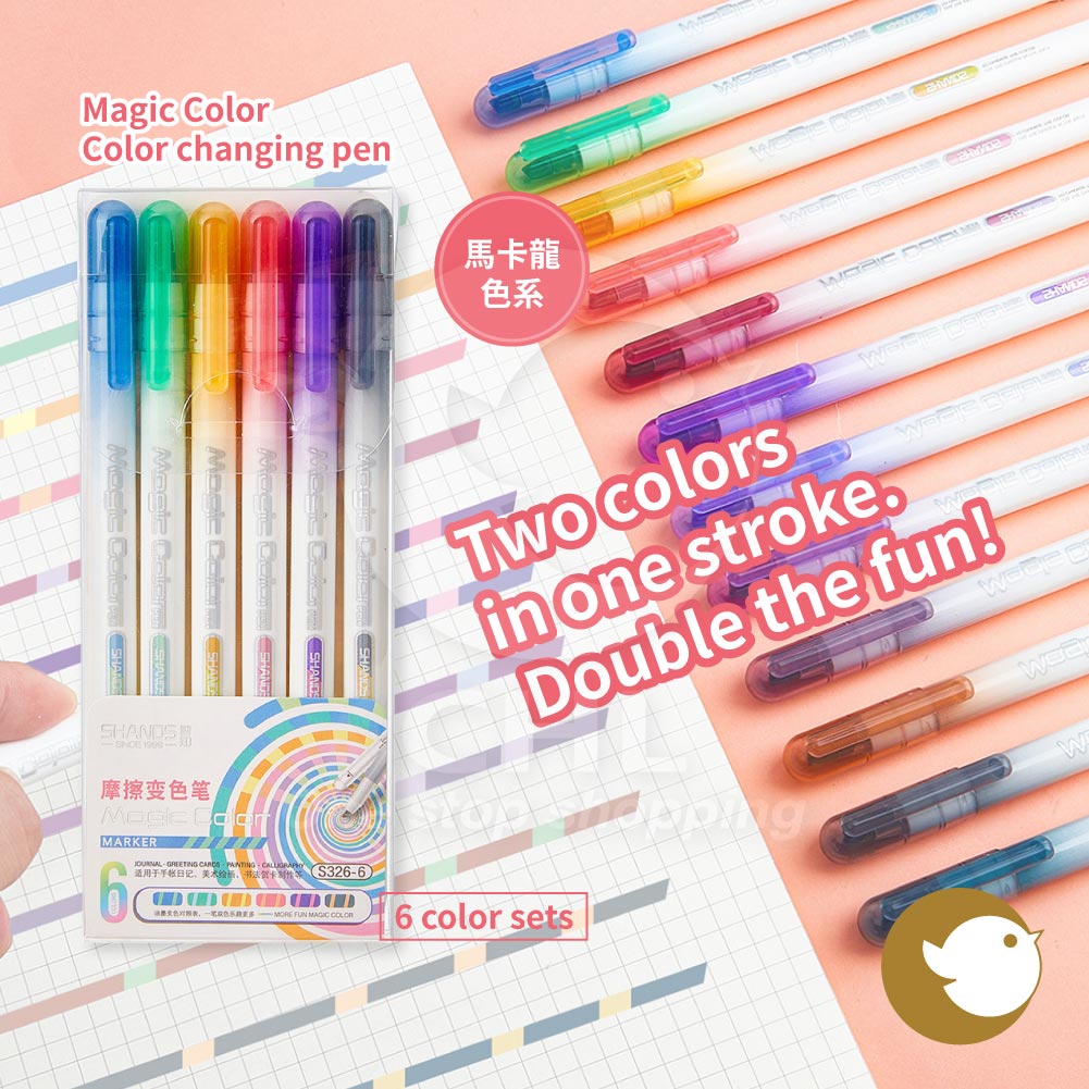 Erasable Macaron Magic Pens - 6 Vivid Colors for Creative Writing