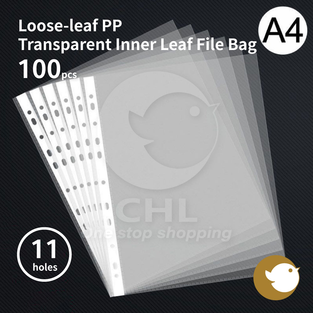 Transparent A4 Document Sleeves - 100 Pack Durable Waterproof Storage