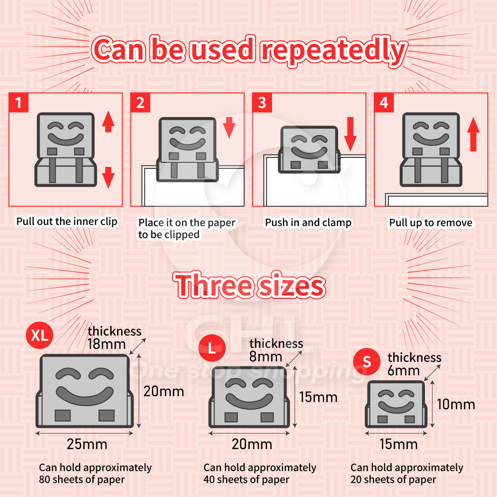 TOWO Smiley Stainless Steel Multipurpose Clip Set