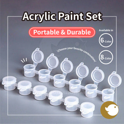 Acrylic Paint Palette Box – 6-Well / 8-Well Portable Paint Container | 2ml / 3ml / 5ml Options