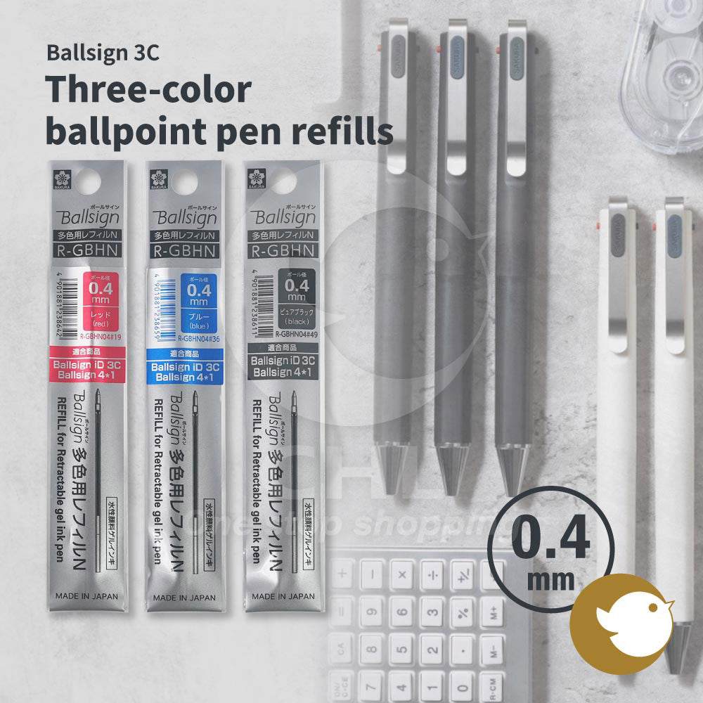 Sakura GBR20 Ballsign ID 0.4mm 0.5mm Gel Pen Ballpoint Pen Vintage Dark Ink Red Dot Design - CHL-STORE 