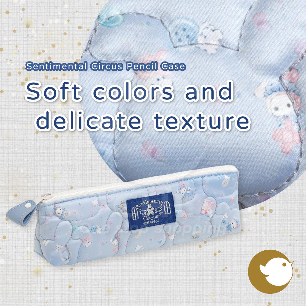 SAN-X Sentimental Circus Pencil Case Soft Colors Delicate Texture Pencil Case Storage Bag Cute