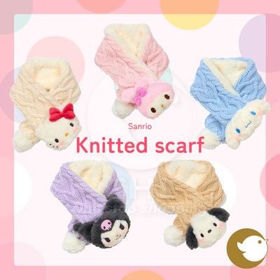 Sanrio Kids Knit Scarf – Soft, Fluffy & Warm Hello Kitty, My Melody, Kuromi, Cinnamoroll, Pochacco