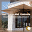 Half Patio Wall Umbrella with Water-Filled Base (200 × 150 cm)