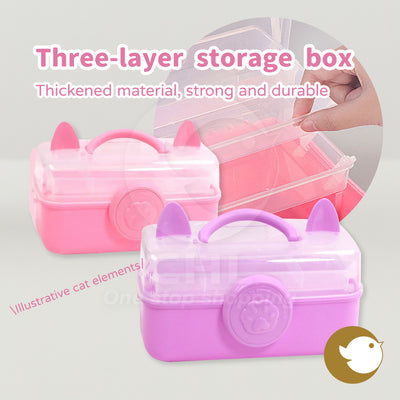 Three-layer storage box tool box cat shape thick material durable multi-function