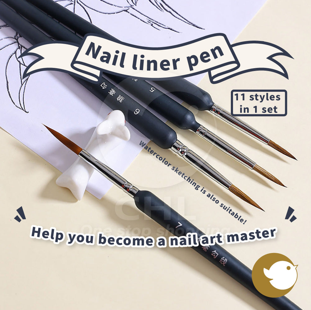 Nail liner pen, nail painting, nail master, line pen, various styles, watercolor, outline, delicate painting