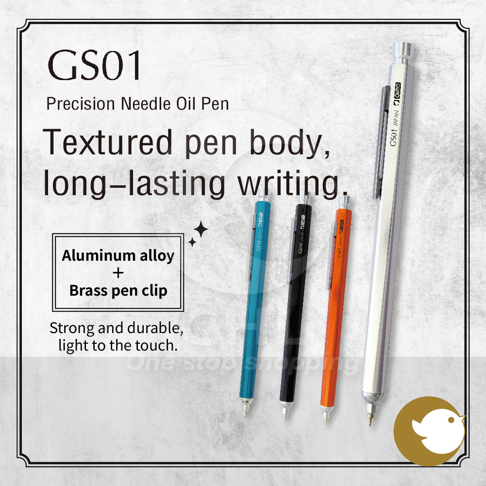 OHTO GS01-S7 Metal Needle Oil Pen 0.7mm – Refillable Japanese Signature Ballpoint Pen (High Quality)