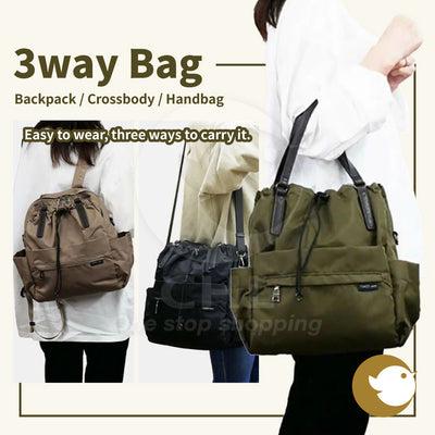 Isaac 3way bag Backpack Crossbody Handbag Easy to wear Waterproof Multi-pocket design Casual bag