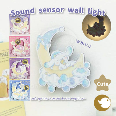 Sanrio Sound Sensor Wall Lamp Sleep Night Light Hello Kitty My Melody Kuromi Cinnamoroll