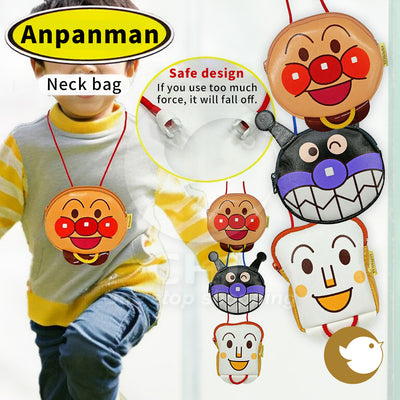 Anpanman Neck Bag Halter Coin Bag Coin Purse Travel Accessories Travel Outing Meany Man Breadhead Man Children's Key Bag Small Item Storage