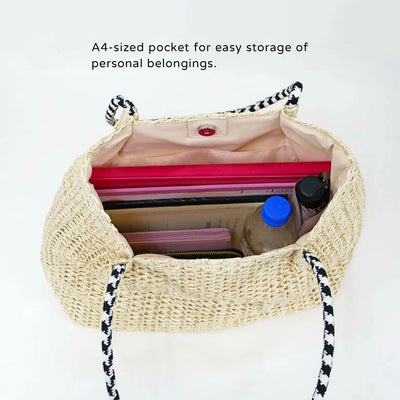 aristella Japanese-Style Handmade Straw Bag – Soft Paper Weave Shoulder Tote / Cinnamoroll Edition