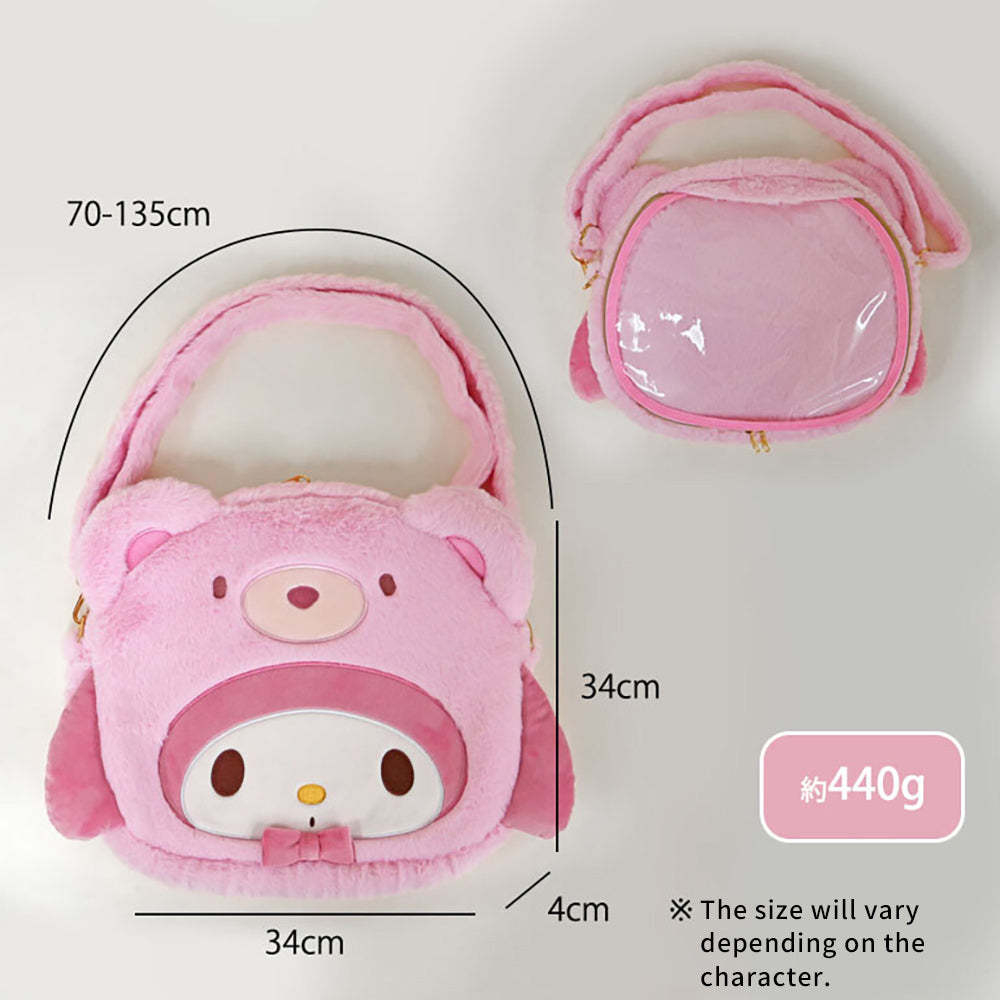 Sanrio co-branded itabag Hello Kitty Kuromi Cinnamoroll My Melody shape bag doll bag outing bag soft