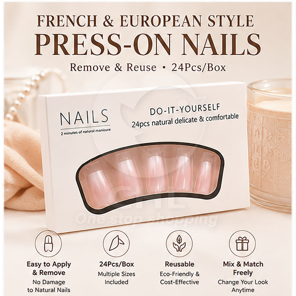 French European and American style removable nail art pieces 24 pieces/box nail stickers fingertips elegant free matching