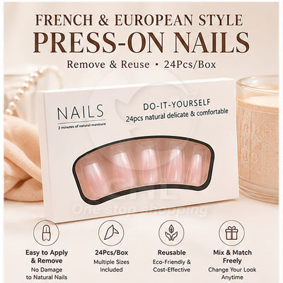 French European and American style removable nail art pieces 24 pieces/box nail stickers fingertips elegant free matching