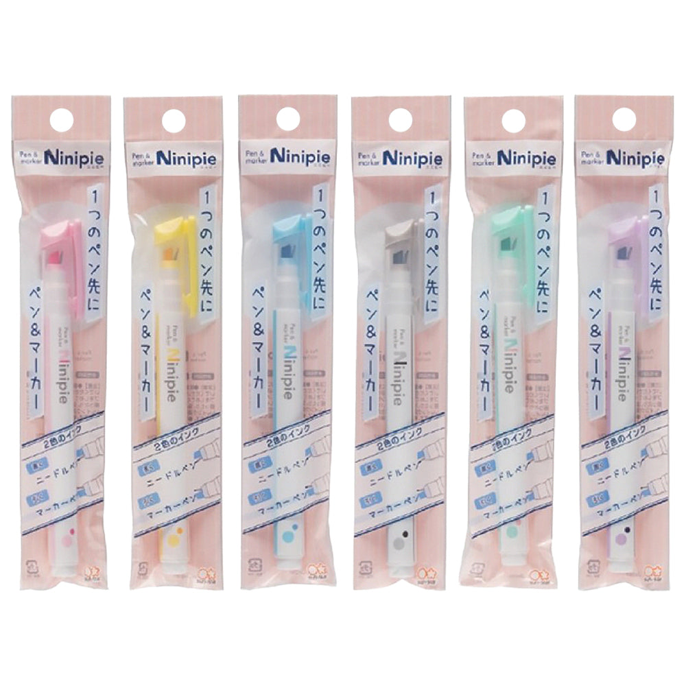 Sun-Star Ninipie Dual-Tip Pen: Japanese Highlighter & Stylus