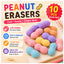 Peanut Shaped Erasers – 10-Pack, Cute, Low-Dust, Safe & Odor-Free