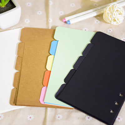 A5 loose-leaf 6-hole index paper color cowhide student supplies office supplies notebook inner pages student notes