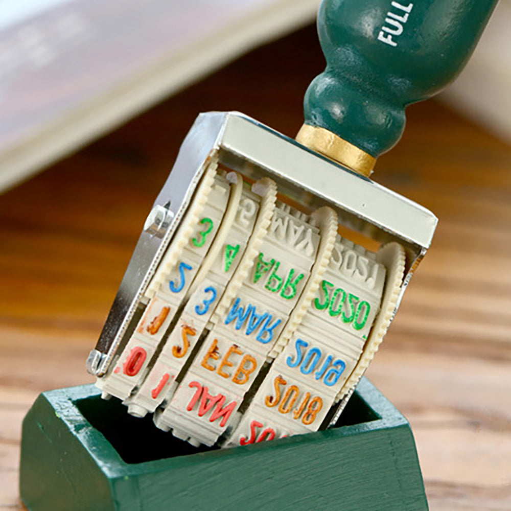 Retro Roller Date Stamp: Stylish & Durable Office Essential