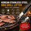 Stainless Steel BBQ Grill Pan Lifter - Safe, Durable & Ergonomic