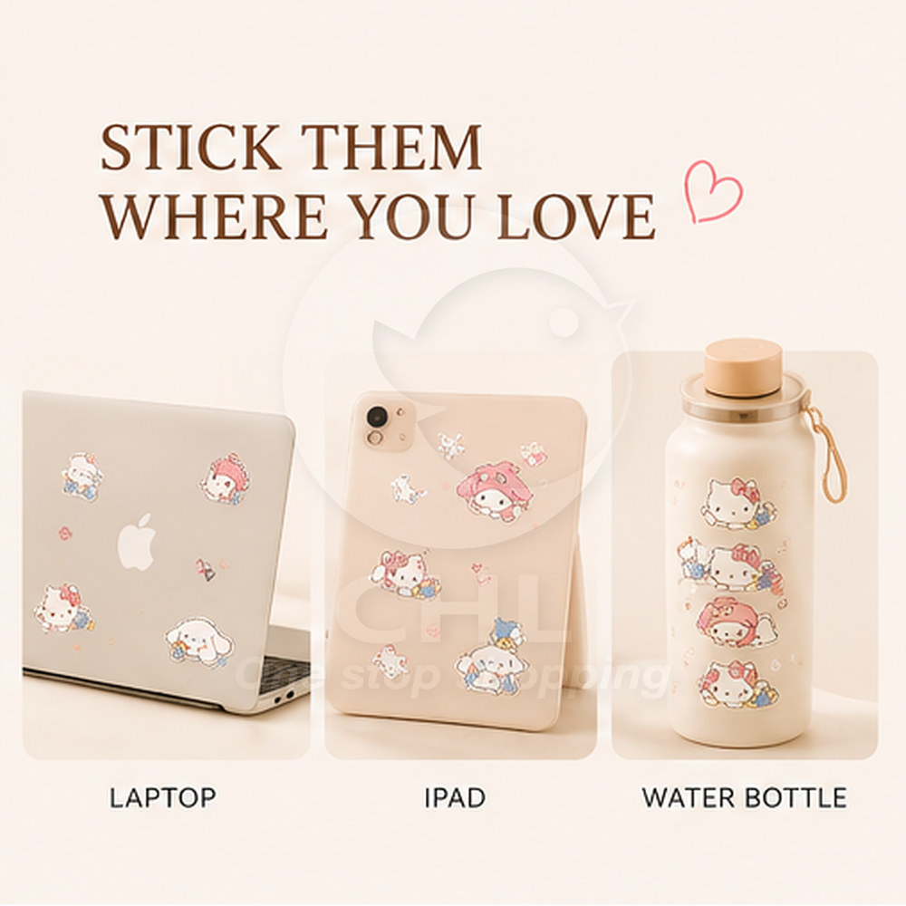 Sanrio 2024 Limited Sticker Set Dararin Life Decorative Stickers Cute New Life Series Kuromi, etc.