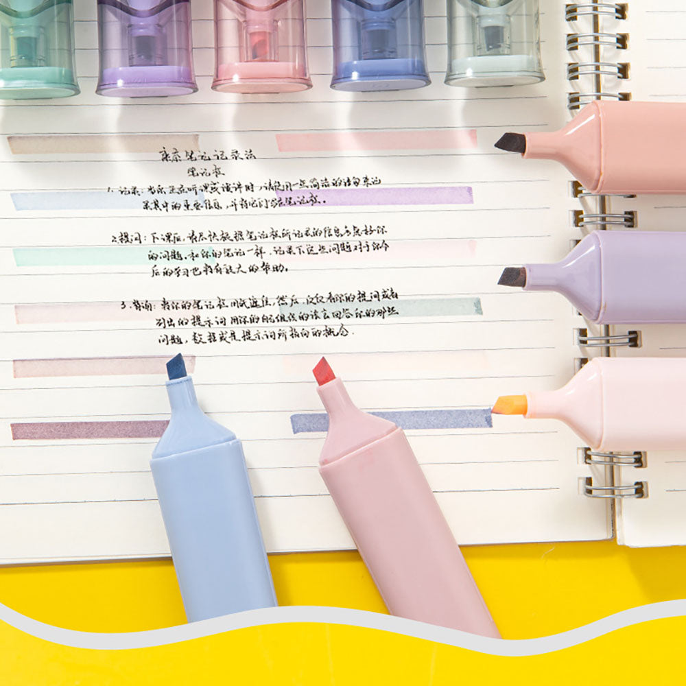 6-Color Soft Pastel Highlighter Set