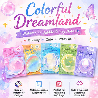 Fantasy Watercolor Sticky Notes – Girly Collage & Diary Essentials