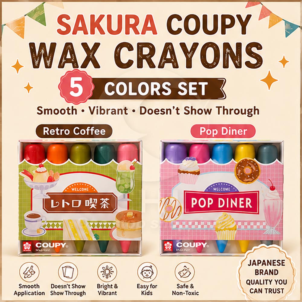 SAKURA Coupy Marking Crayons – 5 Color Set