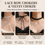Lace Bow & Velvet Necklace | Black & White All-Match | Elegant Lace Scarf Style Choker