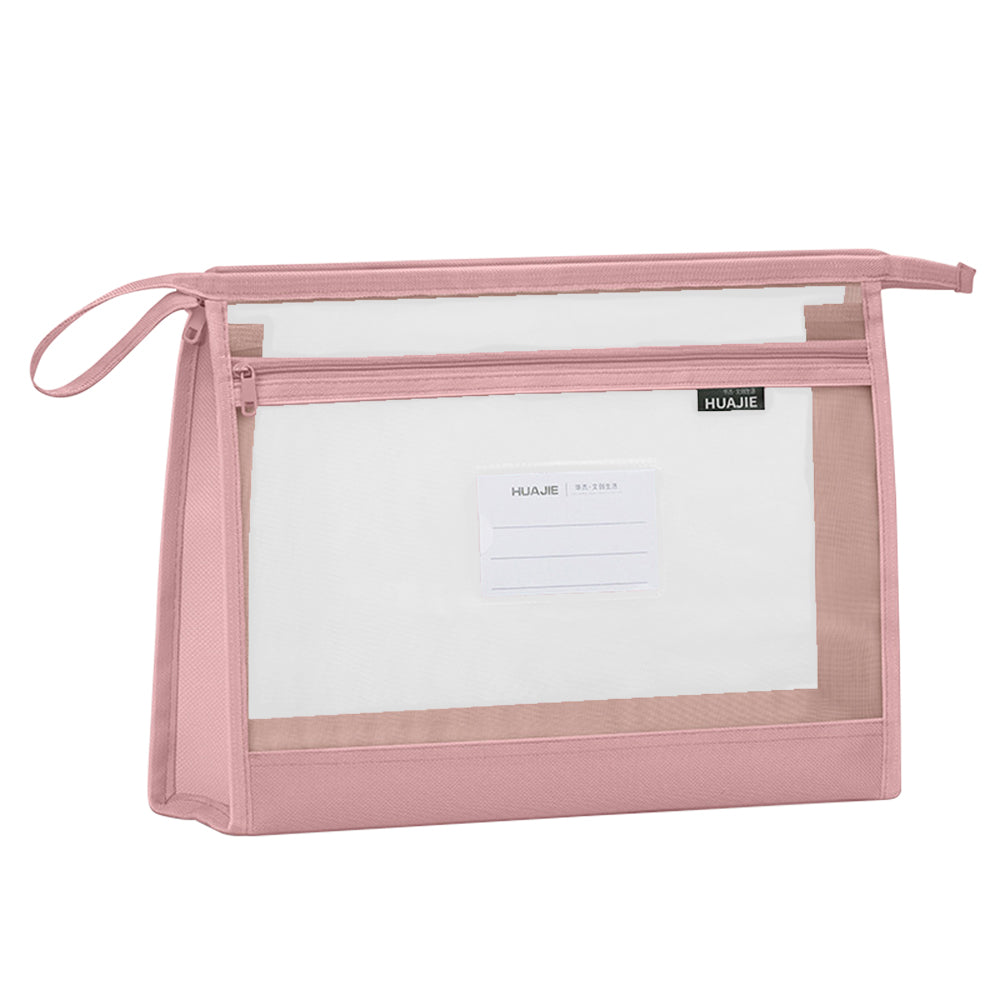Muji-Style Morandi Mesh Transparent Pencil Case - Minimalist & Durable