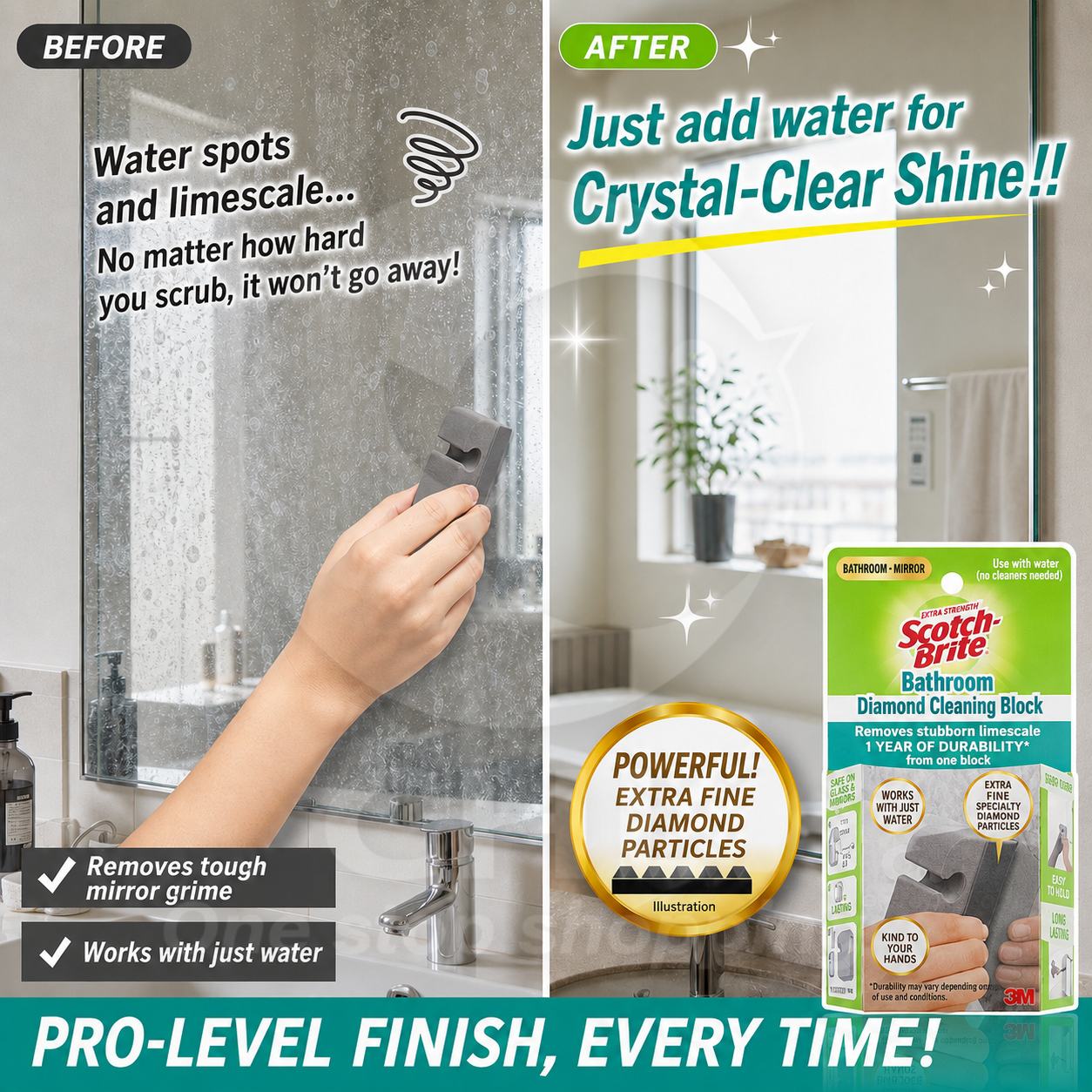 Scotch-Brite Bathroom Mirror Polish Clean MC-03