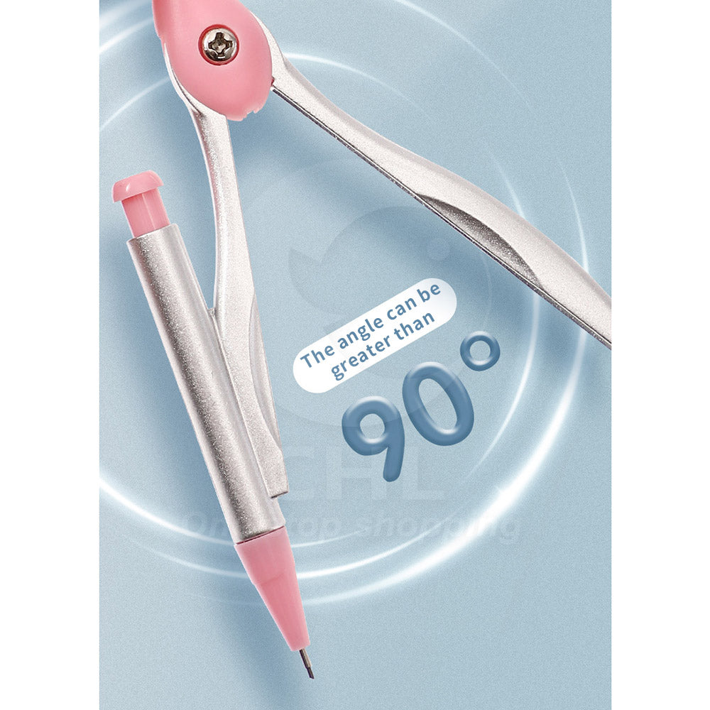 Minimalist Compass Set – Blue / Pink | Durable, Easy to Use, Perfect for Students & Designers