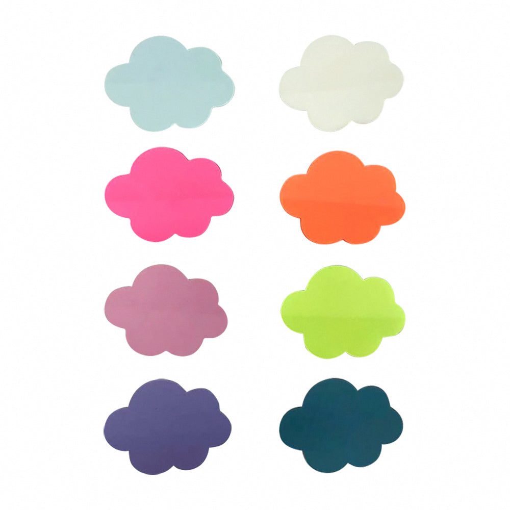 Fluorescent Cloud Sticky Notes: Transparent PET, 8 Colors