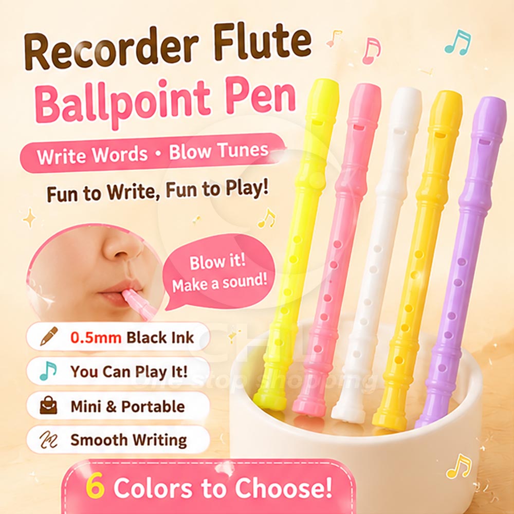 Flute-Style Gel Pen (0.5 mm, Black Ink)