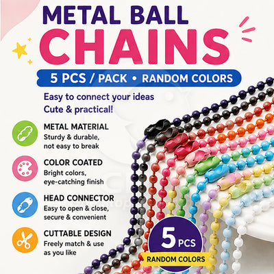 Ball chain 5 pieces/pack decorative chain pendant bead chain colorful random colors