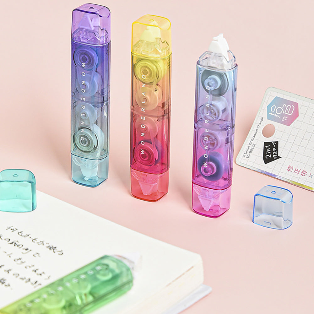 Dreamy Gradient 2-in-1 Correction & Adhesive Tape: Compact & Versatile
