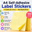 100 Large-Capacity Label Sheets - 4 Labels/Sheet, Printer-Friendly