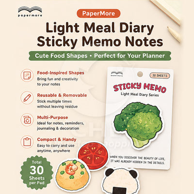PaperMore Mini Bites Sticky Notes – 30 Sheets Cute Food Design Memo Pads for Journaling & Notes