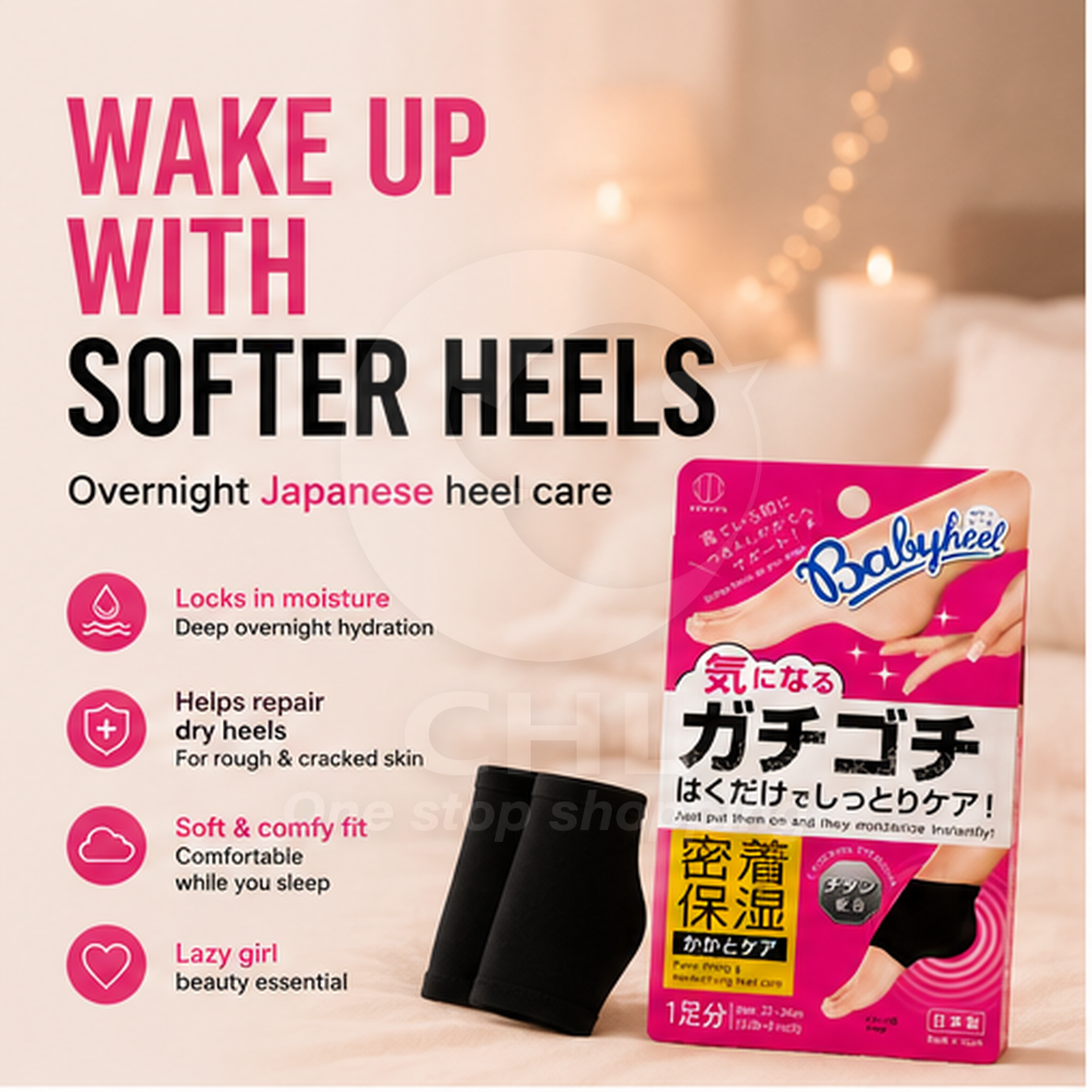 Babyheel Moisture-Lock Heel Protector Socks, Japanese Hydration
