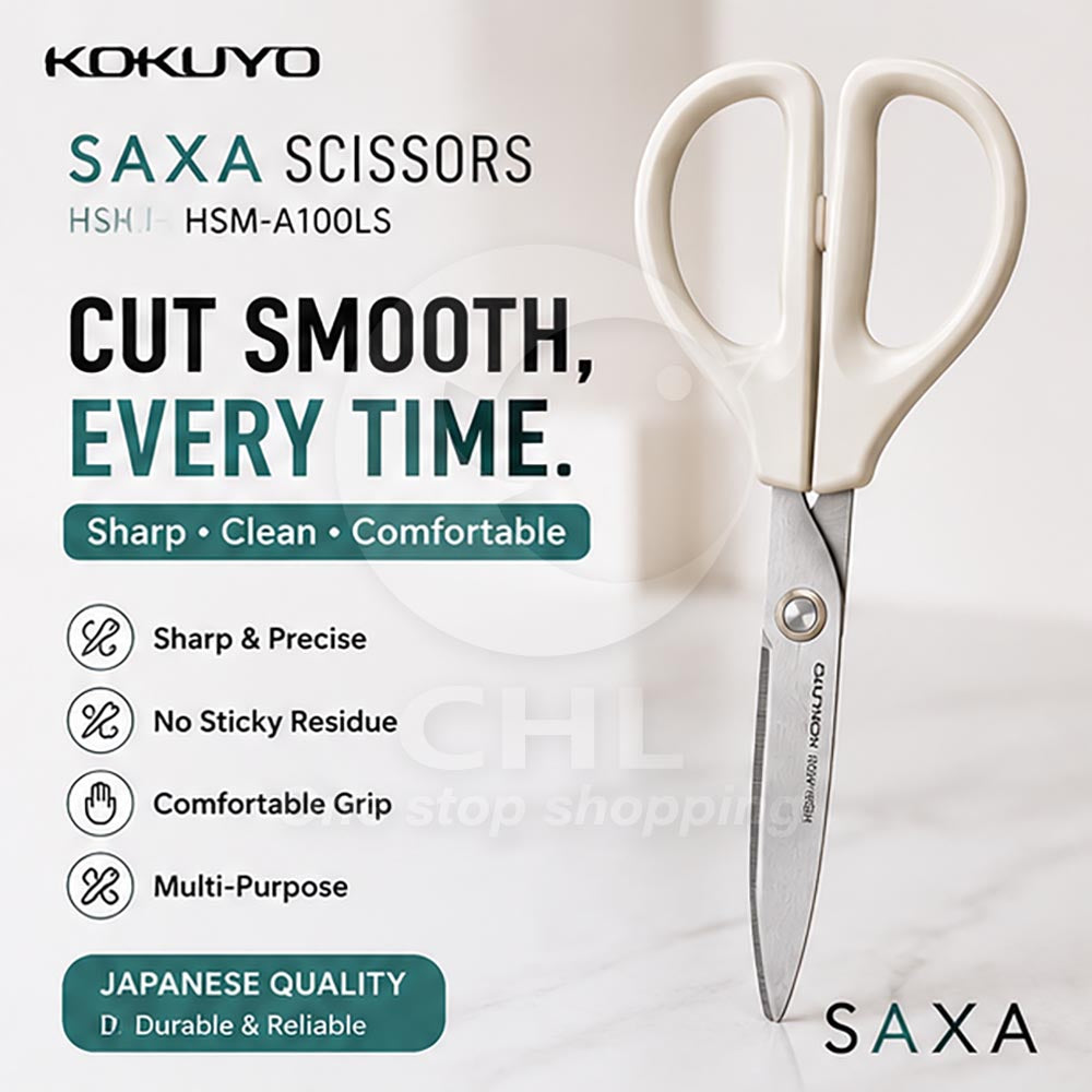KOKUYO SAXA Scissors HSM-A100LS – Greige