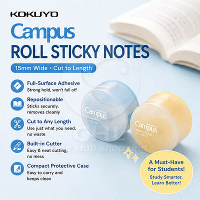 KOKUYO Campus Gap Refill Roll Sticky Notes – Blue / Yellow
