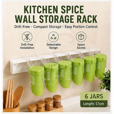 Punch-Free Wall-Mounted Spice Rack – Compact & Detachable Kitchen Organizer for Easy Storage