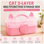 Three-layer storage box tool box cat shape thick material durable multi-function